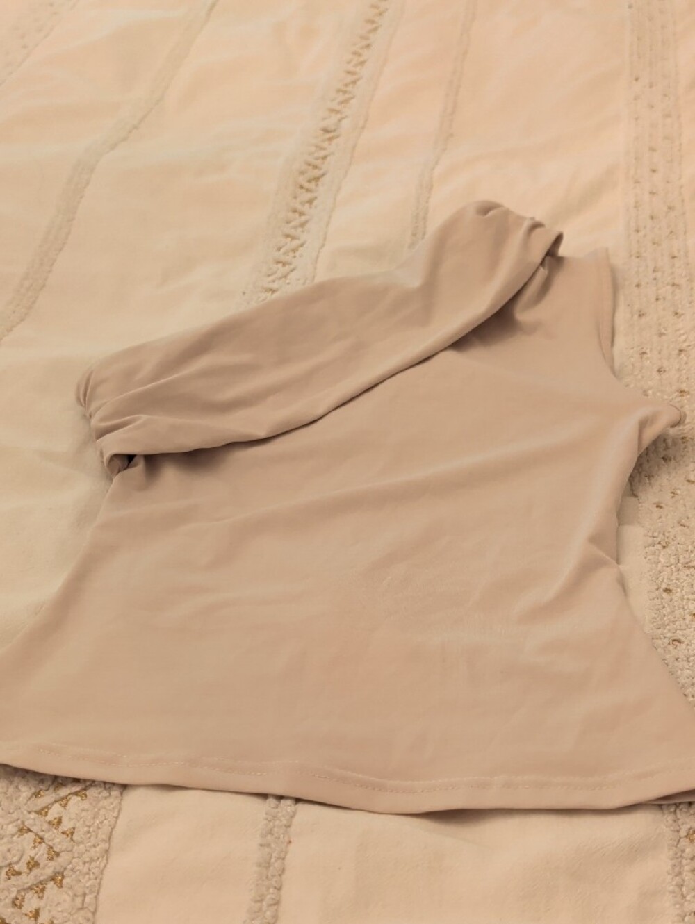 Women’s Off-Shoulder  Top - Soft Beige - Picture 4 of 4